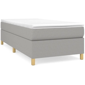 vidaXL Sommier à lattes de lit avec matelas Gris clair 160x200cm Tissu pas cher