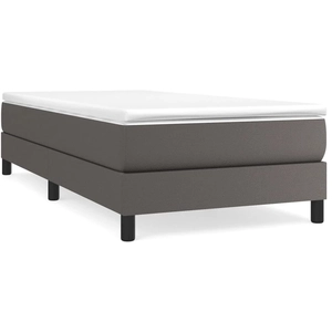 vidaXL Sommier à lattes de lit avec matelas Gris 80x200 cm Similicuir pas cher