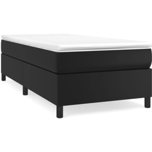 vidaXL Sommier à lattes de lit avec matelas Noir 90x190 cm Similicuir pas cher