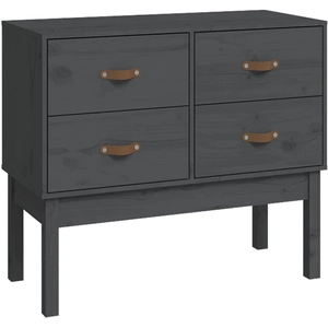 vidaXL Armoire console Gris 90x40x78 cm Bois de pin solide pas cher