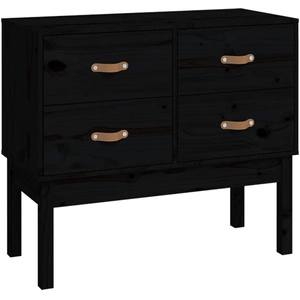 vidaXL Armoire console Noir 90x40x78 cm Bois de pin solide