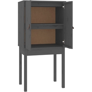 vidaXL Buffet haut Gris 60x40x120 cm Bois massif de pin pas cher