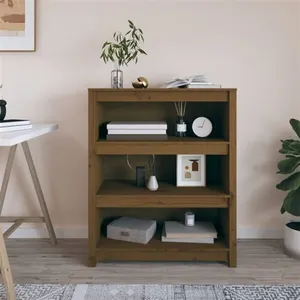 vidaXL Bibliothèque Marron miel 80x35x97 cm Bois de pin massif pas cher