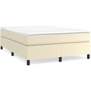 vidaXL Sommier à lattes de lit avec matelas Crème 200x200cm Similicuir pas cher