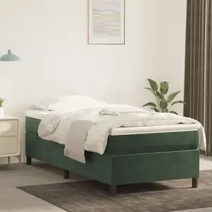 vidaXL Sommier à lattes de lit et matelas Vert foncé 80x200 cm Velours pas cher