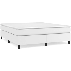 vidaXL Sommier à lattes de lit avec matelas Blanc 160x200cm Similicuir pas cher