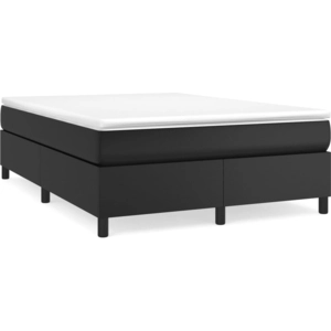 vidaXL Sommier à lattes de lit avec matelas Noir 180x200 cm Similicuir pas cher