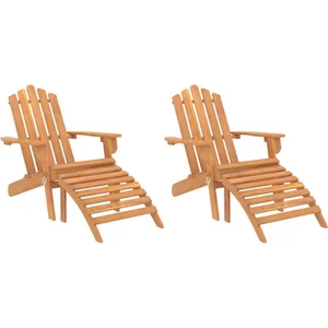 vidaXL Chaises Adirondack de jardin repose-pieds 2 pcs Bois d'acacia pas cher