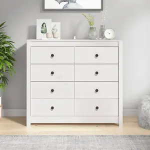 vidaXL Armoire latérale Blanc 100x40x90 cm Bois de pin massif pas cher