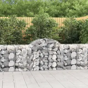 Comparateur de prix : vidaXL Paniers à gabions arqués 5 pcs 200x50x80/100 cm Fer galvanisé