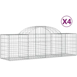 Comparateur de prix : vidaXL Paniers à gabions arqués 4 pcs 200x50x60/80 cm Fer galvanisé