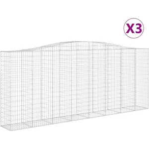 Comparateur de prix : vidaXL Paniers à gabions arqués 3 pcs 400x50x160/180 cm fer galvanisé