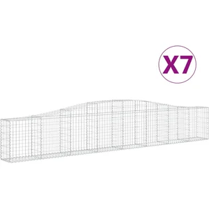 vidaXL Paniers à gabions arqués 7 pcs 400x30x60/80 cm Fer galvanisé pas cher