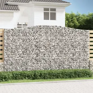 vidaXL Paniers à gabions arqués 5 pcs 400x30x220/240 cm Fer galvanisé pas cher