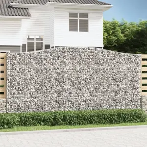 vidaXL Paniers à gabions arqués 3 pcs 400x30x200/220 cm Fer galvanisé pas cher