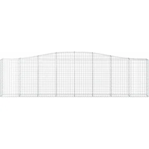 vidaXL Paniers à gabions arqués 2 pcs 400x30x100/120 cm Fer galvanisé pas cher