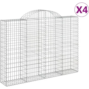 vidaXL Paniers à gabions arqués 4 pcs 200x30x140/160 cm Fer galvanisé pas cher