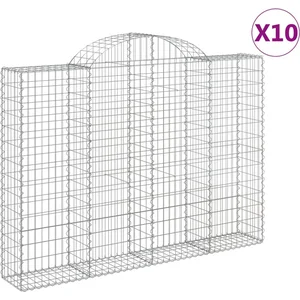 vidaXL Paniers à gabions arqués 10 pcs 200x30x140/160 cm Fer galvanisé pas cher