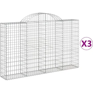 Comparateur de prix : vidaXL Paniers à gabions arqués 3 pcs 200x30x120/140 cm Fer galvanisé