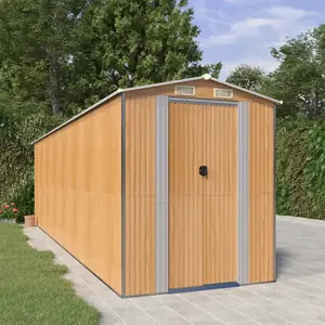Comparateur de prix : vidaXL Abri de jardin Marron clair 192x689x223 cm Acier galvanisé