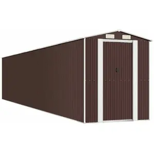 Comparateur de prix : vidaXL Abri de jardin Marron foncé 192x1021x223 cm Acier galvanisé
