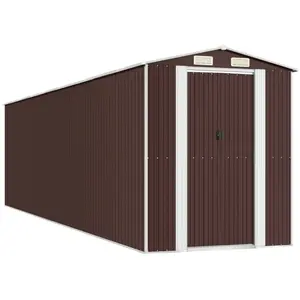 Comparateur de prix : vidaXL Abri de jardin Marron foncé 192x772x223 cm Acier galvanisé