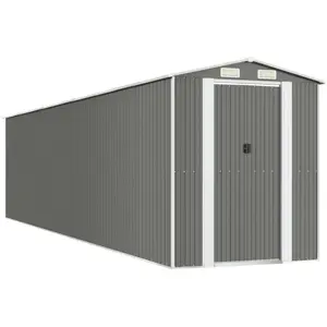Comparateur de prix : vidaXL Abri de jardin Gris clair 192x855x223 cm Acier galvanisé