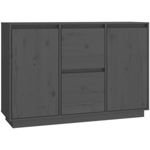 vidaXL Buffet Gris 111x34x75 cm Bois massif de pin pas cher