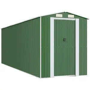 vidaXL Abri de jardin Vert 192x606x223 cm Acier galvanisé pas cher