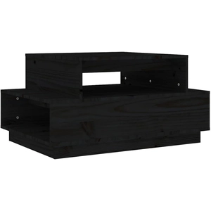 vidaXL Table basse Noir 80x55x40,5 cm Bois massif de pin pas cher