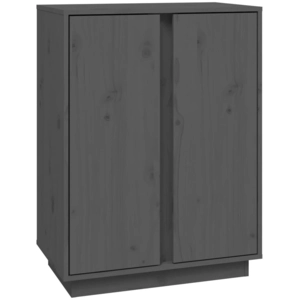 vidaXL Buffet Gris 60x35x80 cm Bois massif de pin pas cher