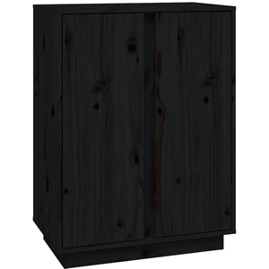 vidaXL Buffet Noir 60x35x80 cm Bois massif de pin pas cher