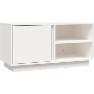 vidaXL Meuble TV Blanc 80x35x40,5 cm Bois de pin massif pas cher