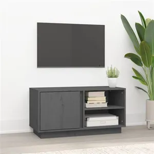 vidaXL Meuble TV Gris 80x35x40,5 cm Bois de pin massif pas cher