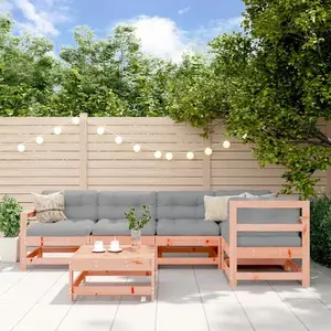vidaXL Salon de jardin 6 pcs avec coussins bois massif Douglas pas cher