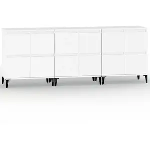 vidaXL Buffets 3 pcs blanc 60x35x70 cm bois d'ingénierie pas cher