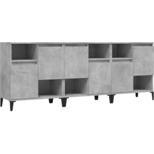 vidaXL Buffets 3 pcs gris béton 60x35x70 cm bois d'ingénierie pas cher