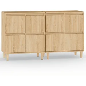 vidaXL Buffets 2 pcs chêne sonoma 60x35x70 cm bois d'ingénierie pas cher