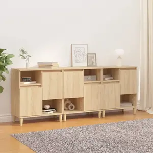 vidaXL Buffets 3 pcs chêne sonoma 60x35x70 cm bois d'ingénierie pas cher
