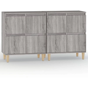 vidaXL Buffets 2 pcs sonoma gris 60x35x70 cm bois d'ingénierie pas cher