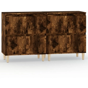 vidaXL Buffets 2 pcs chêne fumé 60x35x70 cm bois d'ingénierie pas cher