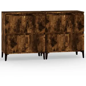 vidaXL Buffets 2 pcs chêne fumé 60x35x70 cm bois d'ingénierie pas cher