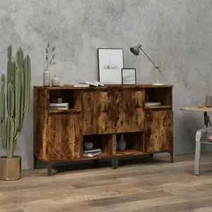 vidaXL Buffets 2 pcs chêne fumé 60x35x70 cm bois d'ingénierie pas cher