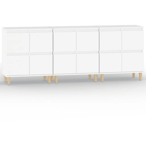 vidaXL Buffets 3 pcs blanc 60x35x70 cm bois d'ingénierie