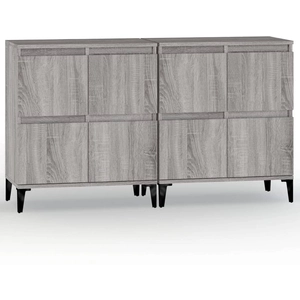 vidaXL Buffets 2 pcs sonoma gris 60x35x70 cm bois d'ingénierie pas cher
