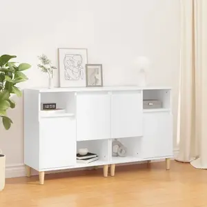 vidaXL Buffets 2 pcs blanc 60x35x70 cm bois d'ingénierie pas cher