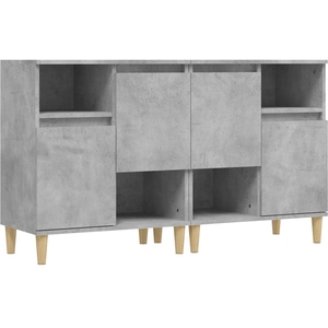vidaXL Buffets 2 pcs gris béton 60x35x70 cm bois d'ingénierie