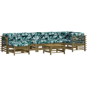 vidaXL Salon de jardin 8 pcs avec coussins bois de pin imprégné pas cher