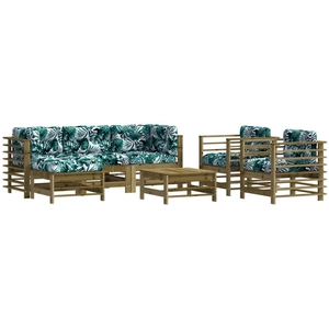 vidaXL Salon de jardin 7 pcs avec coussins bois de pin imprégné pas cher