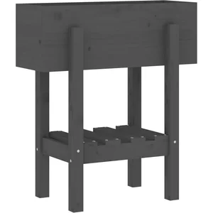 vidaXL Jardinière gris 62x30x69 cm bois massif de pin pas cher